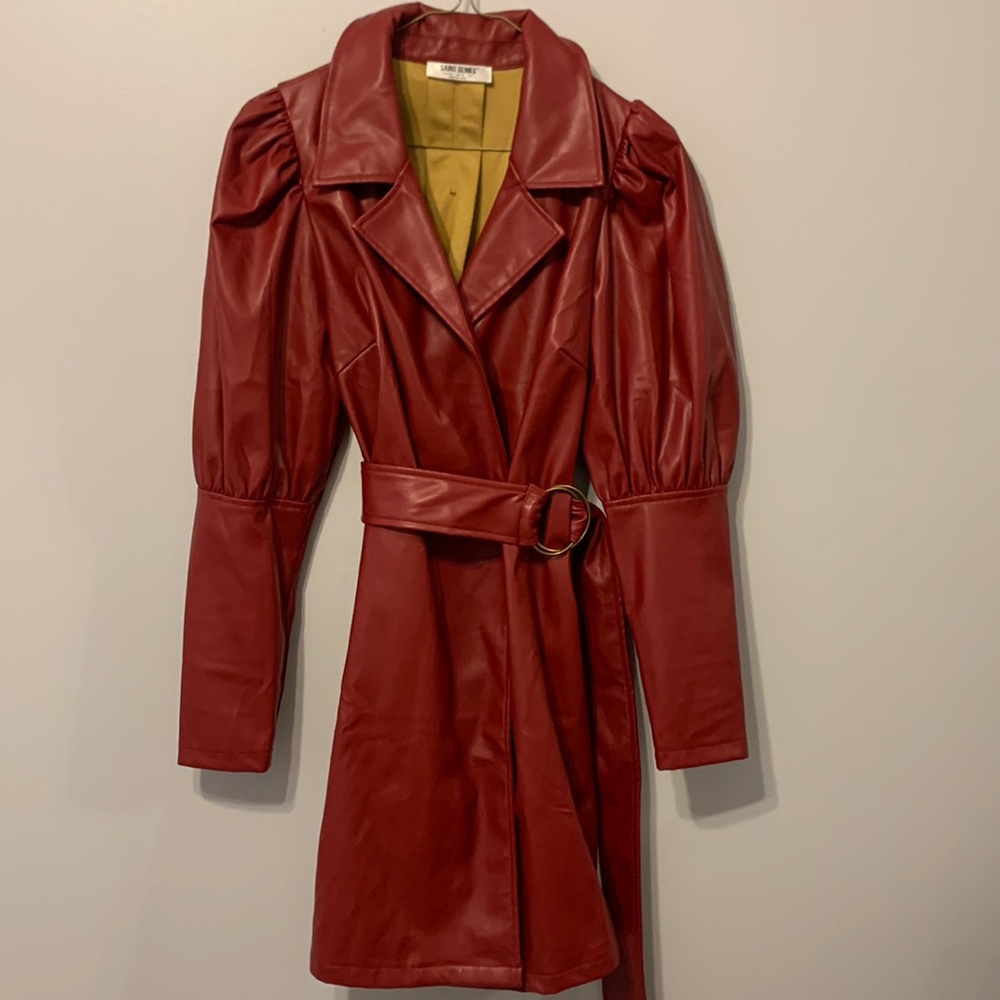 BRAND NEW leather trench dress